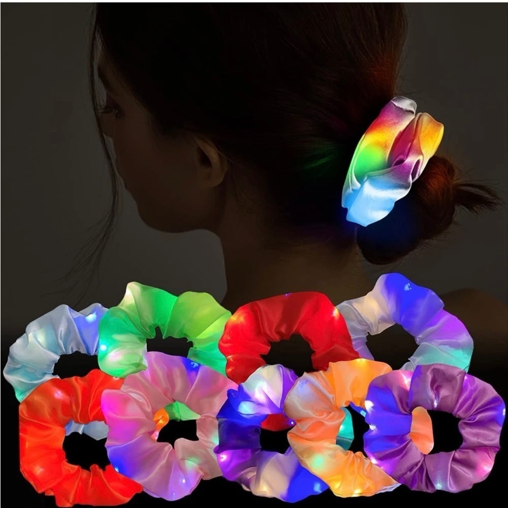 9pcs multicolor LED lights hair ties creative design light for decoration